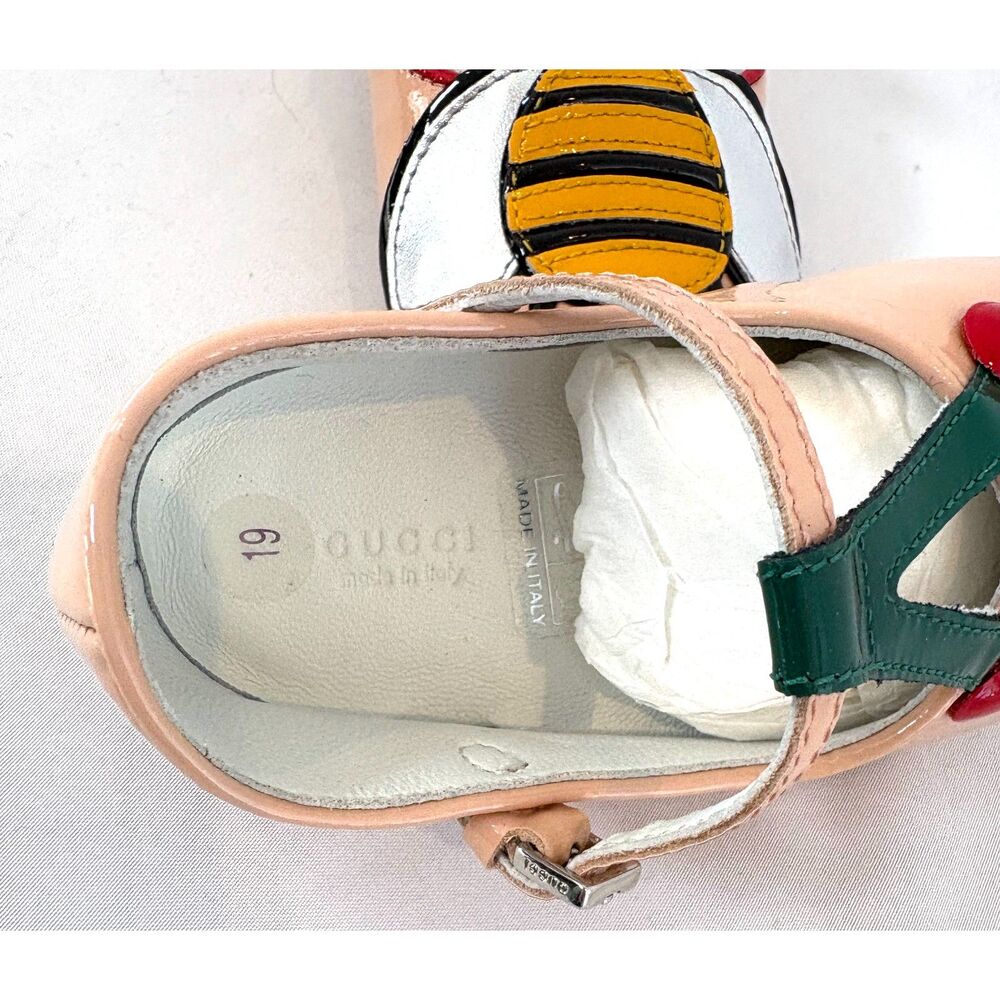 Gucci Baby Walker Shoes - Pink with Red and Green Accents - Picture 3 of 8